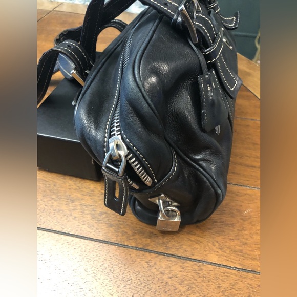 Vintage Black Prada, soft lambskin, leather satchel bag. - Picture 2 of 6